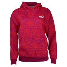 PUMA Essentials Paisley Hoodie Womens Pink Casual Athletic Outerwear 68474645