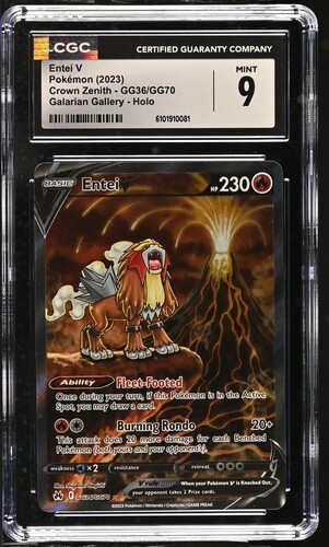Entei V GG36/GG70 - Pokémon Crown Zenith: Galarian Gallery CGC 9 Mint
