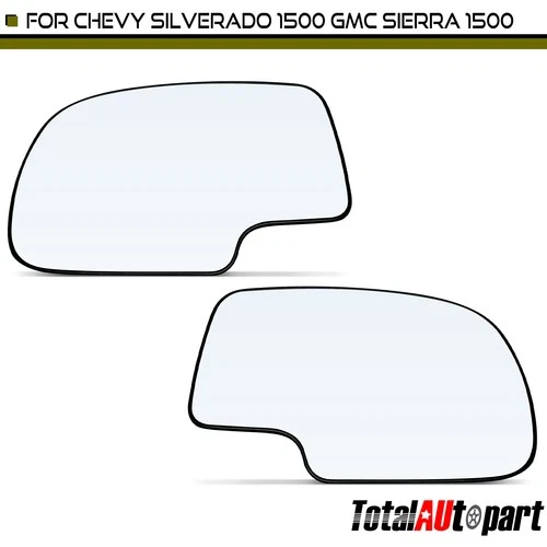 Pair Mirror Glass for GMC Sierra 1500 Yukon Chevy Silverado 1500 Tahoe Cadillac