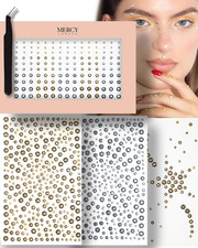 Face Gems in Metallic Gold Silver Studs, 866 Self Adhesive Makeup Face Gem Stick