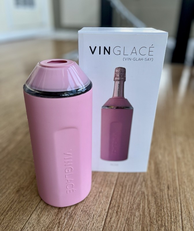 Vinglacé Wine Bottle Chiller- Portable Champagne Insulator- Stainless Steel ROSE