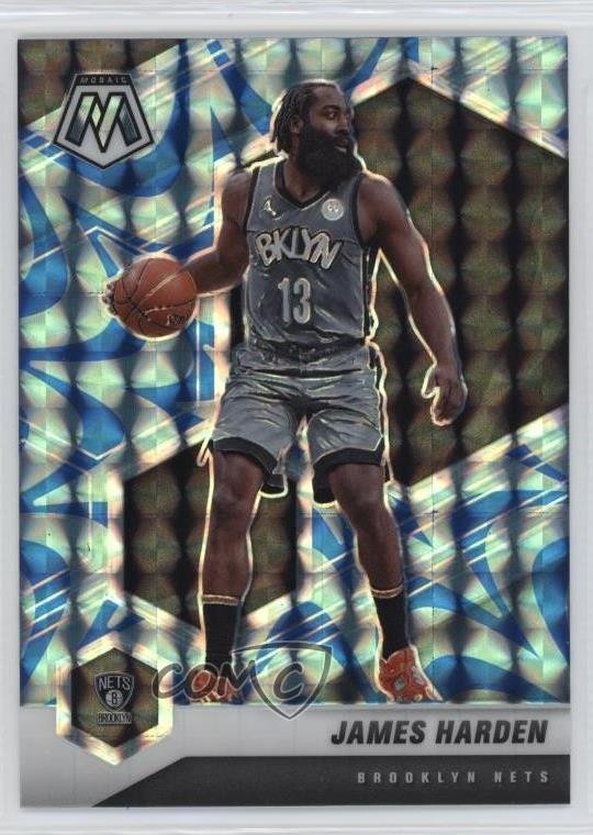 2020-21 Panini Mosaic Reactive Blue Prizm James Harden #173 0y5o