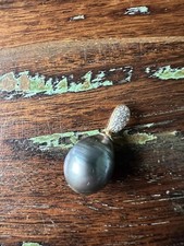 Perlfekt QVC  Anhänger Tahitiperle m. Brillianten -Fassung 14K Gold 585-wie neu 