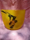 Vintage Blenko Glass Opaline Yellow Vase designed by Don Sheperd 6 ¾” Tall