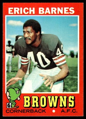 1971 Topps FOOTBALL Erich Barnes #168 Cleveland Browns HIGH GRADE BEAUTY!