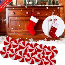 Red Peppermint Cabinet Knob Covers, Stretchable Holiday Decor for Drawers