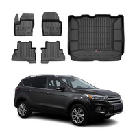 Omac FußMatten & Kofferraumwanne Set FüR Ford Kuga II 2012-2019 Schwarz Gummi 5X