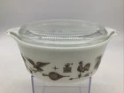 Pyrex Early American 472 1 1/2 Pint  CASSEROLE DISH With LID Vintage