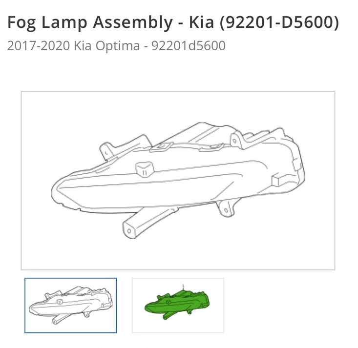 2017-2020 Kia Optima Fog Lamp Assembly 92201-D5600 Brand New!!! - Bild 2 von 4