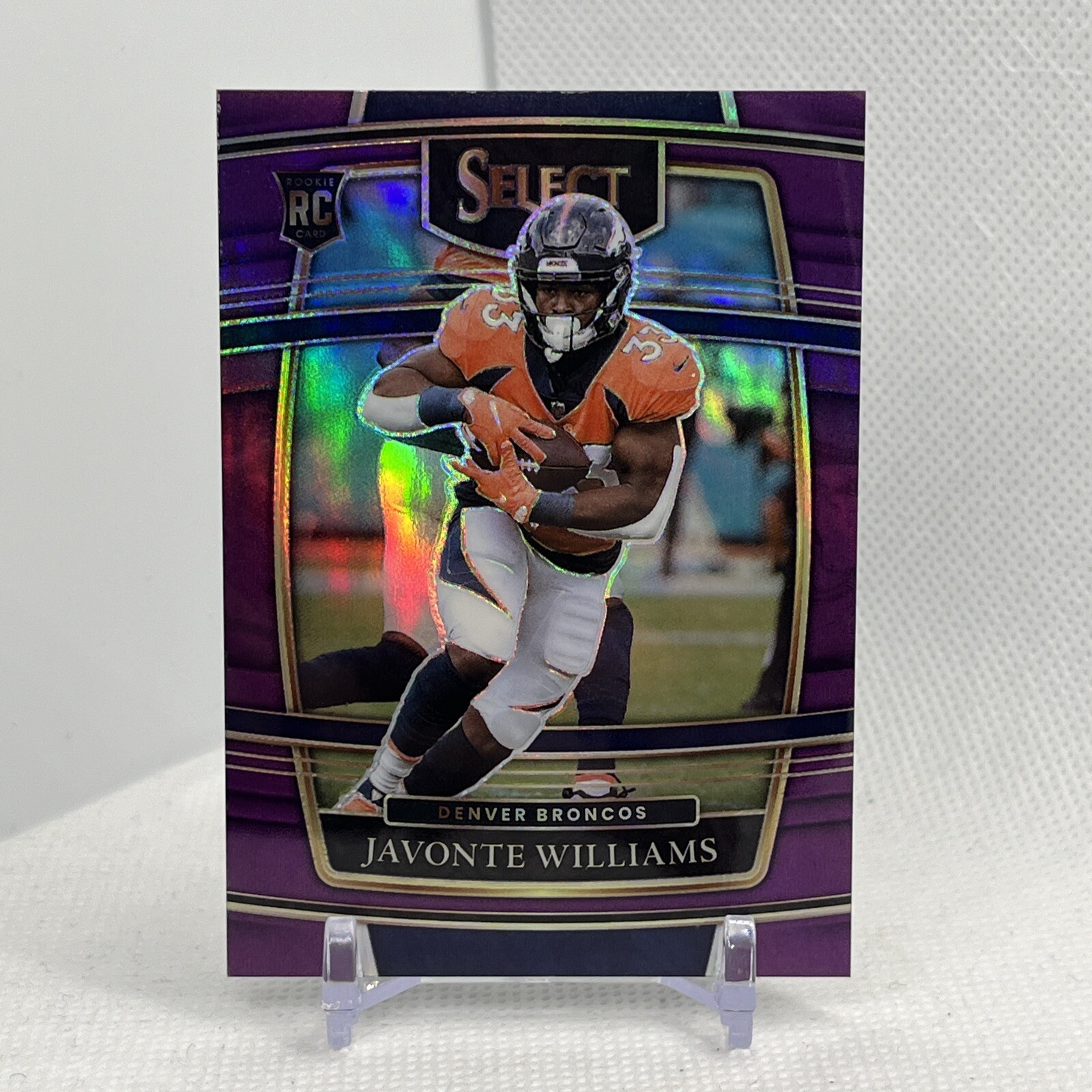2021 Panini Select Concourse Purple Prizm /75 Javonte Williams #57 Rookie RC