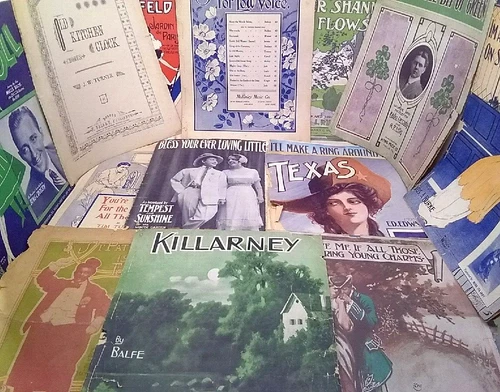 Lot of 43 Various Antique Sheet Music 1800 - 1934 - 3 1/4 lbs.