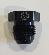 X328 -6AN End Plug / 6 AN Hose End Fitting -6 BLACK / AN Flare