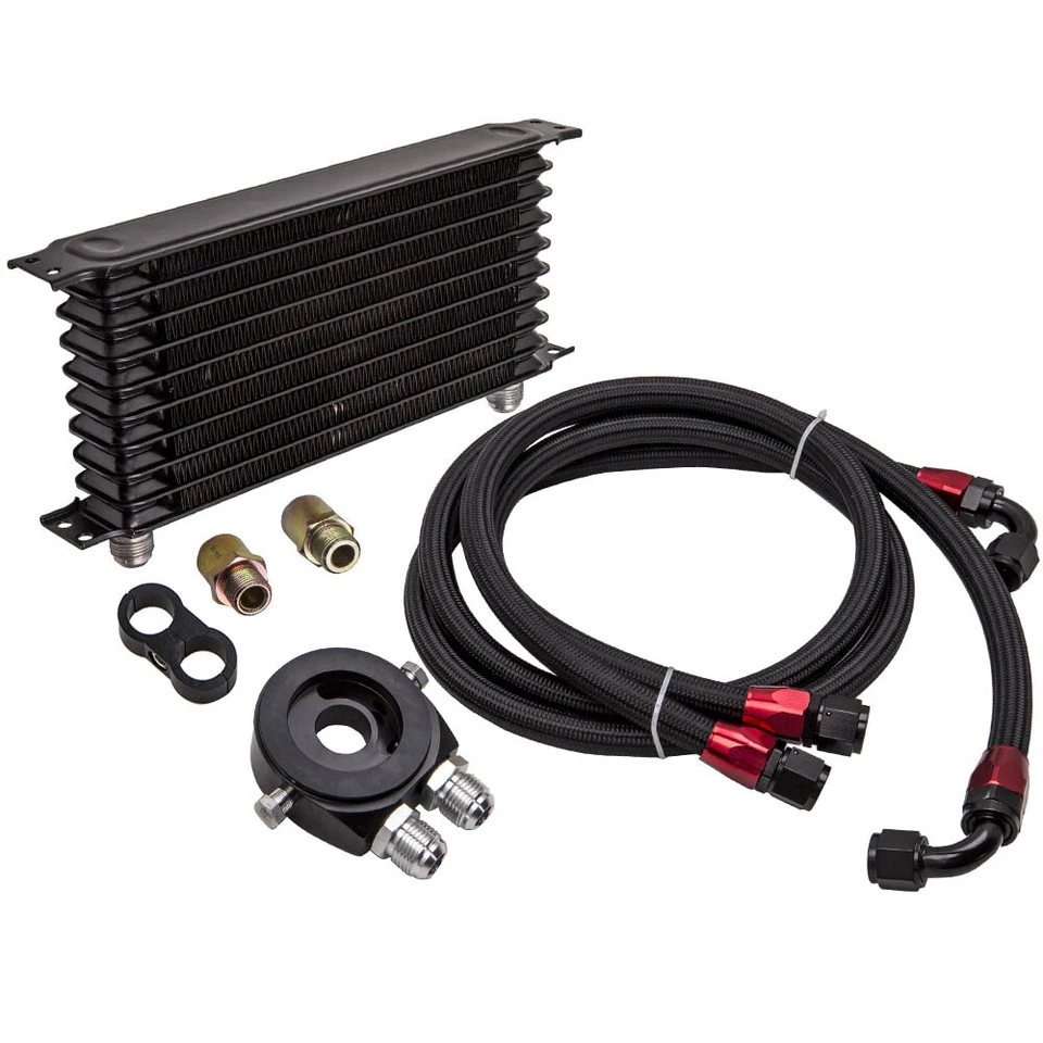 AN10 Universal Engine Oil Cooler+Filter Relocation Adapter Hose Kit - Image 2 of 4