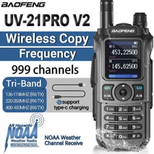 BaoFeng UV-21 Pro V2 Rechargeable Ham Radio Walkie Talkie Long Range NOAA Type-c
