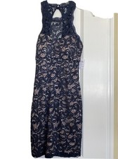 Navy Blue/ Nude Size 3. Short Lace Dress