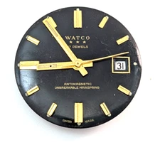 Vintage WATCO Calendar 17j 30mm INCOMPLETE  Swiss Watch Movement Parts or Repair