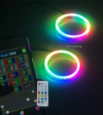 JHB Pair 120MM APP Remote Dream Chasing IP68 Fog Headlight Halos Rings Lights