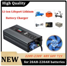 48V/60V/72V Fast Charging Li-ion Lifepo4 Lithium Battery Charger Adjust 1A-10A