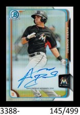 1-2015 BOWMAN CHROME REFRACTOR AUTO AVERY ROMERO MARLINS 145/499