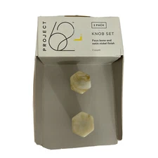 Faux Bone and Satin Nickel Finish Knob set 2pk project 62 new
