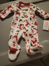 Just One You By Carter's My First Christmas Santa Fleece Sleeper- Newborn