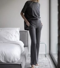 Lunya Women's Cool High Rise Cotton Pants Eclipse Gray Size Medium NWT