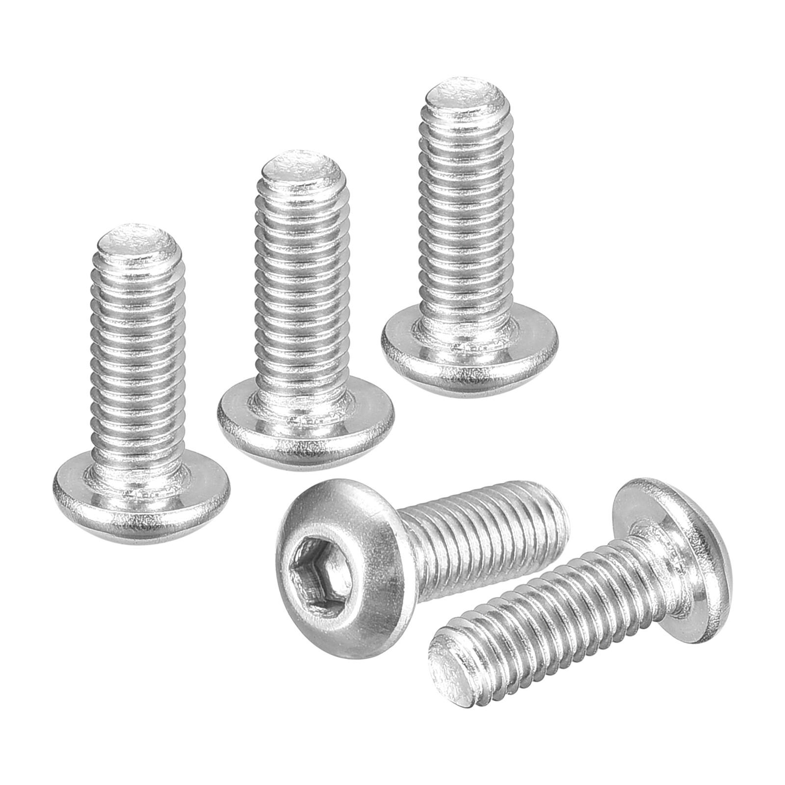 M3-0.5x8mm Button Head Socket Cap Screws 50Pack 304 Stainless Steel Silver