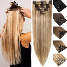 Sriaight CLEARANCE 100 Human Hair Extensions Clip In Real Remy Hair FULL HEAD