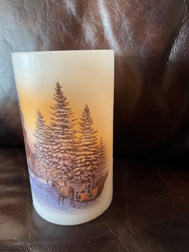 Fancy holiday battery operated candle with timer church sleigh - Picture 6 of 7