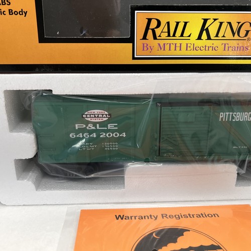 MTH RailKing 2004 TCA 30-74161 PRR and P&LE 2-Pack 6464 Boxcars New O Club 1954 - Picture 7 of 15