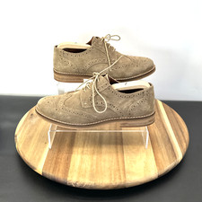 RJR.John Rocha Men Brogue Shoes UK Size 8 EU 42 Tan Suede Lace Up Wingtip