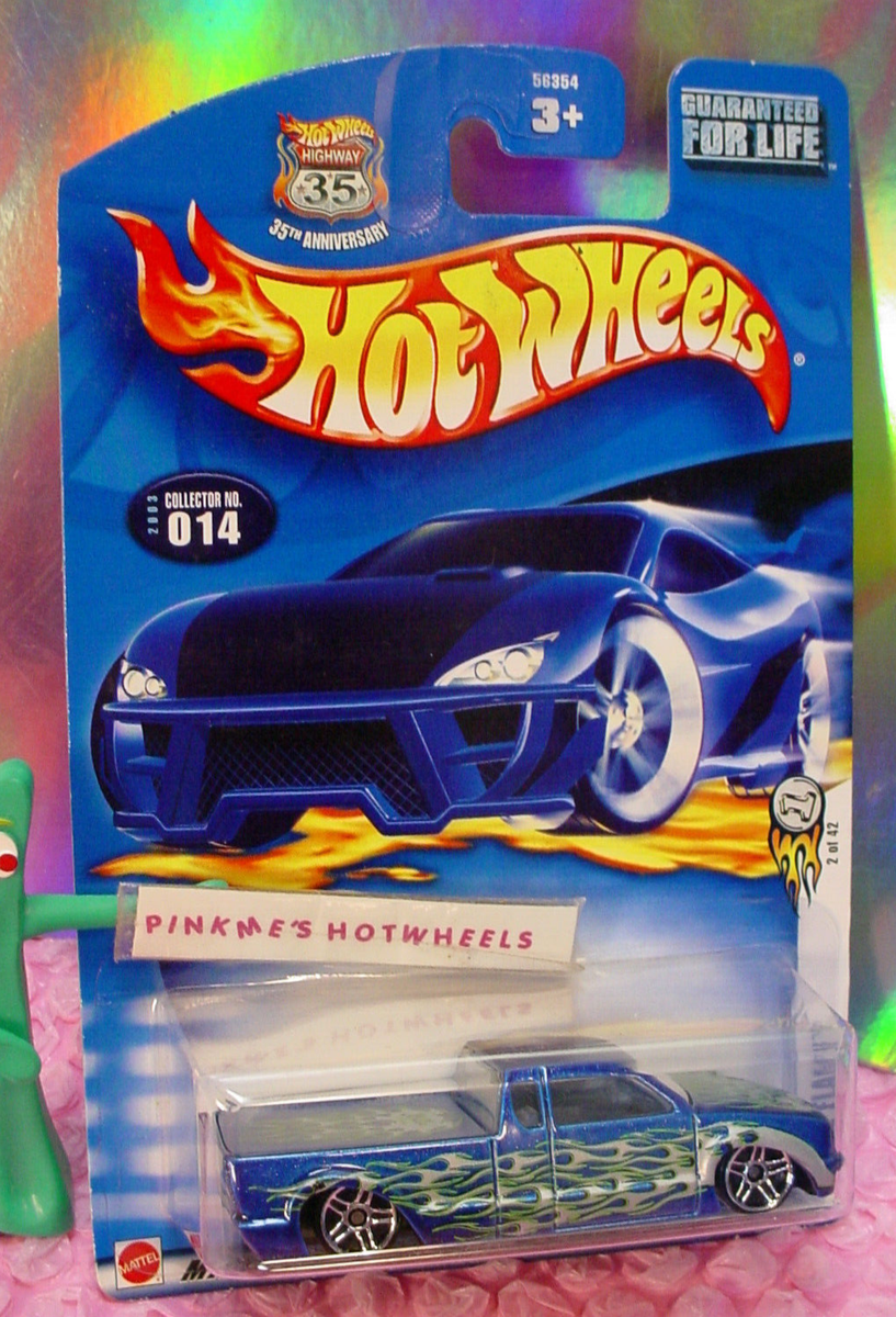 2003 Hot Wheels STEEL FLAME #14 35th☆blue; green/silver