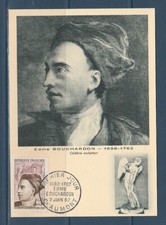 carte  1er jour  personnage célèbre   Bouchardon  52  Chaumont    1962         d