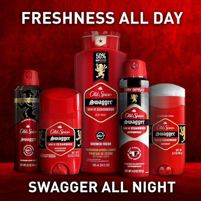 Body Wash for Men, 24/7 Shower Fresh with Lasting Scent, Red Collection, Swag...