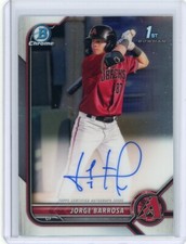 2022 Bowman Chrome Jorge Barrosa 1st Bowman Autograph Diamondbacks 