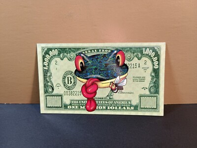 Vintage Stickers One Million Dollar Bill Lizard Prism Vending Sticker VTG 1990s