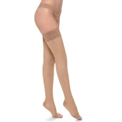 Autoreggenti riposante 140 den punta aperta compressione graduata Silca calze