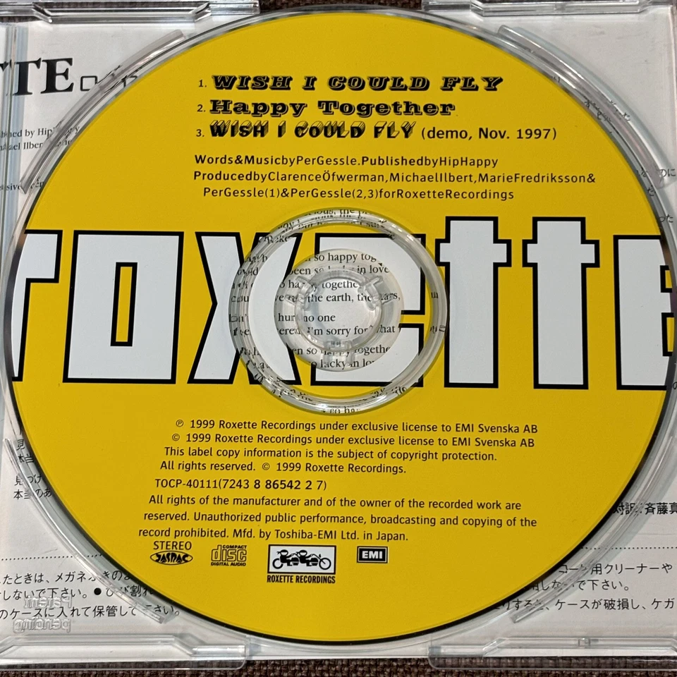 ROXETTE Wish I Could Fly JAPAN 5" MAXI CD TOCP-40111 w/ OBI 3-track 1999 issue - Image 4 of 4