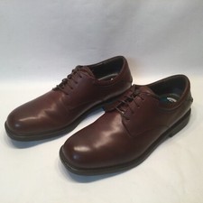 Nunn Bush Mens Shoes Comfort Gel Oxford Sz 9.5M Brown Leather 4 Hole Tie EUC