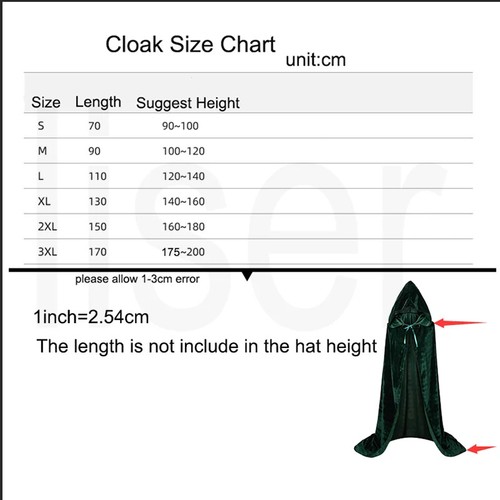 Witch Cloak Hooded Sister Cosplay Costume Halloween Adult Girl Long Party Cape - Picture 5 of 25