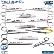 11Pcs Minor Surgery Kit Surgical Instruments Student Dissecting Suture Removal