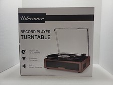 Udreamer Record Player Turntable UD013 3-Speed 78RPM BLACK Bluetooth, Speakers