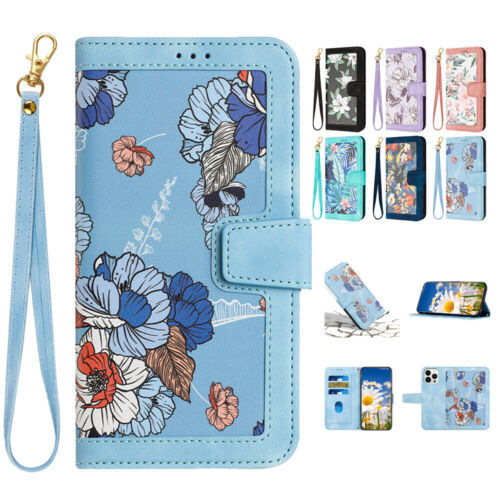 Für iPhone 16 Pro Max 15 14 13 12 11 XR 7 Leder Flip Wallet Halterung Case Hülle