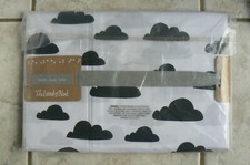 The Land of Nod-Toddler Duvet Cover,black white w/clouds NIP NEW 100 Org.cotton