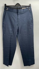 Men's Wool Flat Front Wedding Prom Blue Tuxedo Pants Adjustable Waist Size 31S