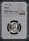 1961 Silver Washington Quarter NGC MS65
