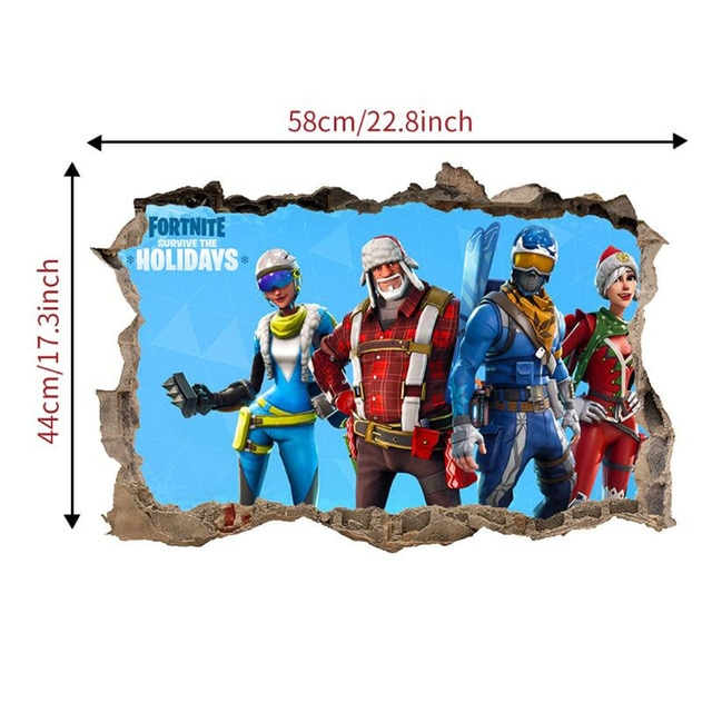 3D Fortnite Game Wall Sticker Decal Mural Art Stickers Bedroom Gamer Room Decor eBay