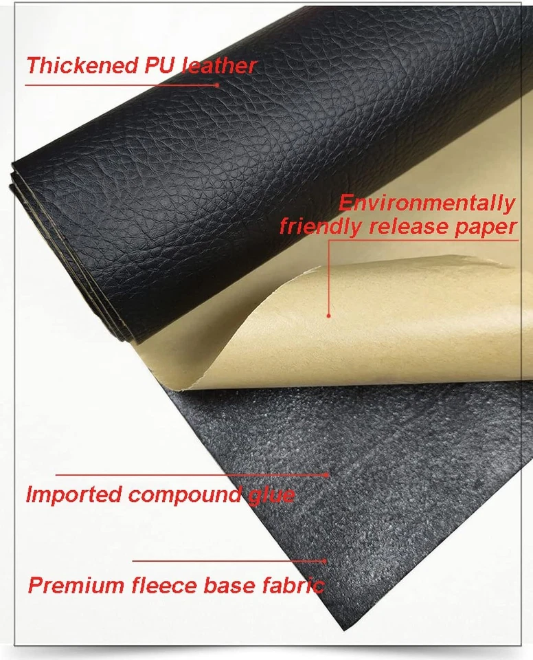 45+ Colors Self-Adhesive Vinyl Fabric Faux Leather 56" Wide Continuous By Yard - Image 2 of 4