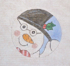 Handpainted Mono Zweigart 13 Mesh Needlepoint Canvas  Snowman