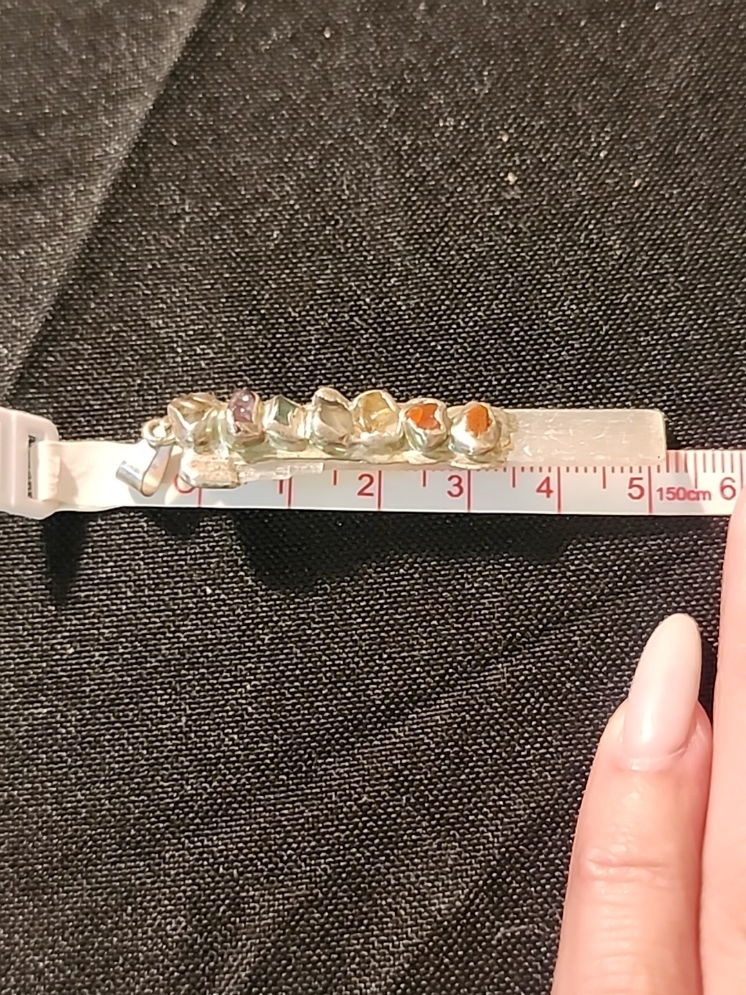 Multi gemstone pendant silver Chakra Selenite Hea… - image 5